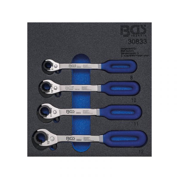 Tálcás racsnis nyitott kulcs készlet